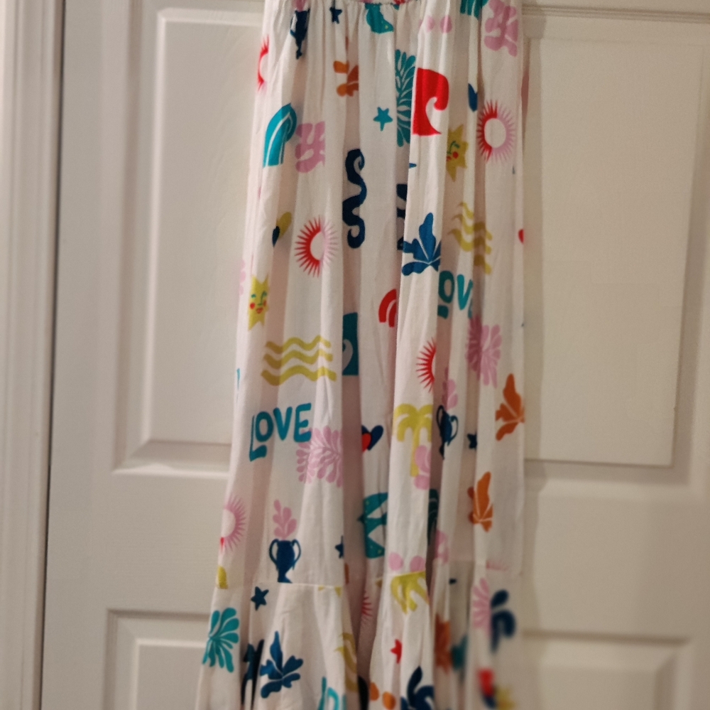 "PAPER HEARTS" Red and Blue Sleeveless Maxi Sundress with Spaghetti Straps - Picture 10 of 16